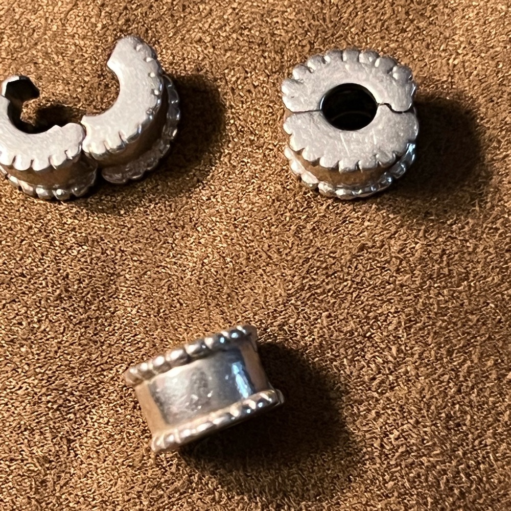 Pandora Silver Clips (3) sold as eaches,